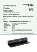 Declaratie de conformitate  pentru membrana acustica Danosa - UNE-EN 15804 si ISO 14025: DANOSA
