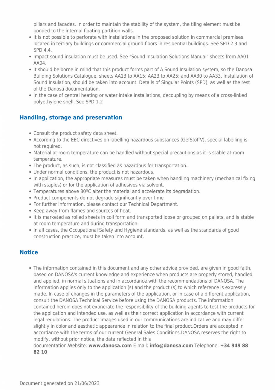 Pagina 4-Membrana acustida Danosa pentru absorbtia frecventelor joase - M.A.D. 6 DANOSA Fisa tehnica Engleza ...