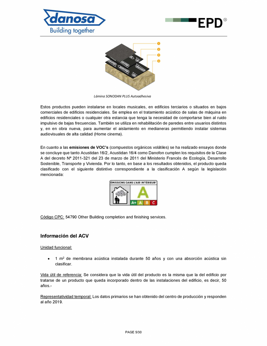 Pagina 5-Declaratie de conformitate pentru panou multistrat pentru izolarea termica si acustica - ISO 14025...