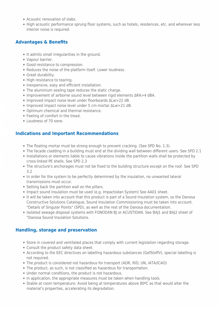 Pagina 3-Membrana fonoizolanta pentru reducerea zgomotelor de impact DANOSA FONODAN 900 Fisa tehnica Engleza ...