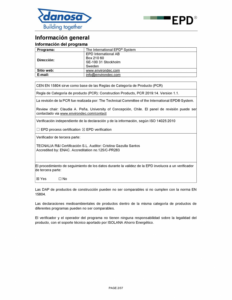 Pagina 2-Declaratie de conformitate pentru membrana fonoizolanta pentru reducerea zgomotelor de impact - ISO ...
