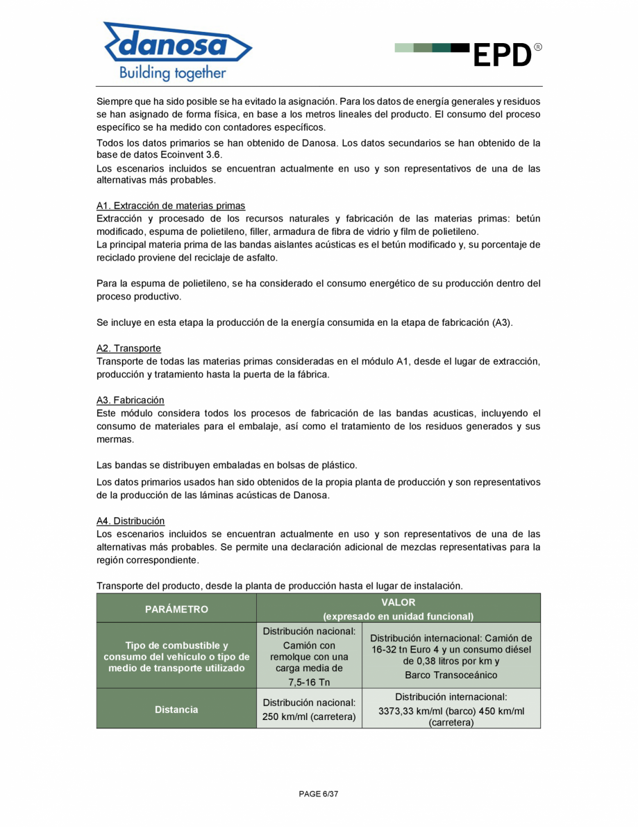 Pagina 6-Declaratie de conformitate pentru membrana fonoizolanta pentru reducerea zgomotelor de impact - ISO ...