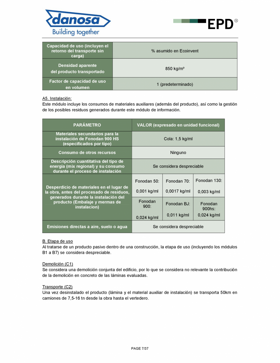 Pagina 7-Declaratie de conformitate pentru membrana fonoizolanta pentru reducerea zgomotelor de impact - ISO ...