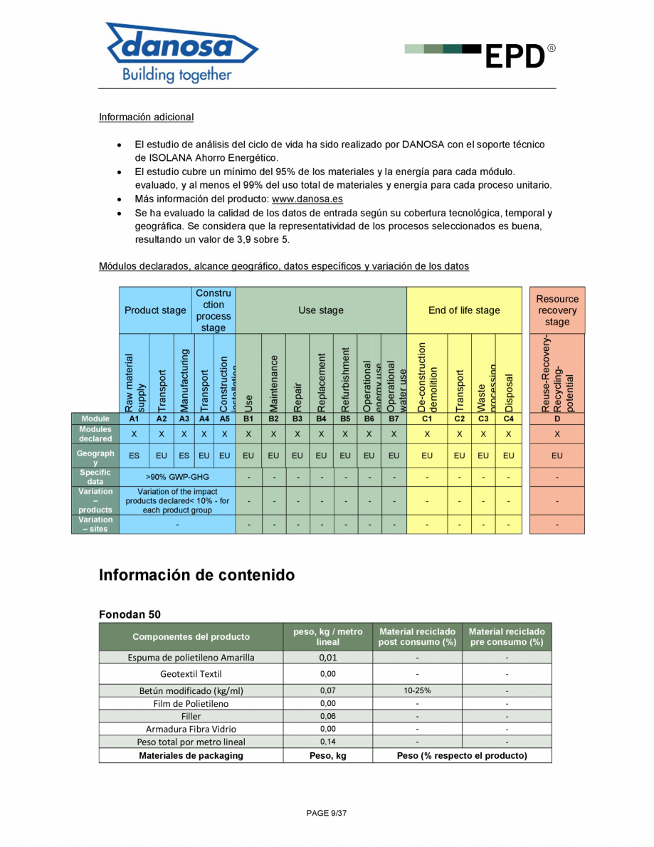 Pagina 9-Declaratie de conformitate pentru membrana fonoizolanta pentru reducerea zgomotelor de impact - ISO ...