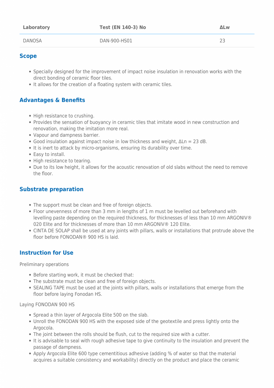 Pagina 3-Membrana fonoizolanta pentru izolare acustica DANOSA FONODAN 900 HS Fisa tehnica Engleza ny...