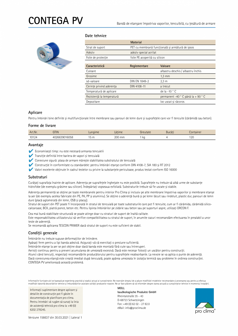 Pagina 1-Banda adeziva cu plasa de armare Pro Clima CONTEGA PV Fisa tehnica Romana CONTEGA PV

Bandă de...