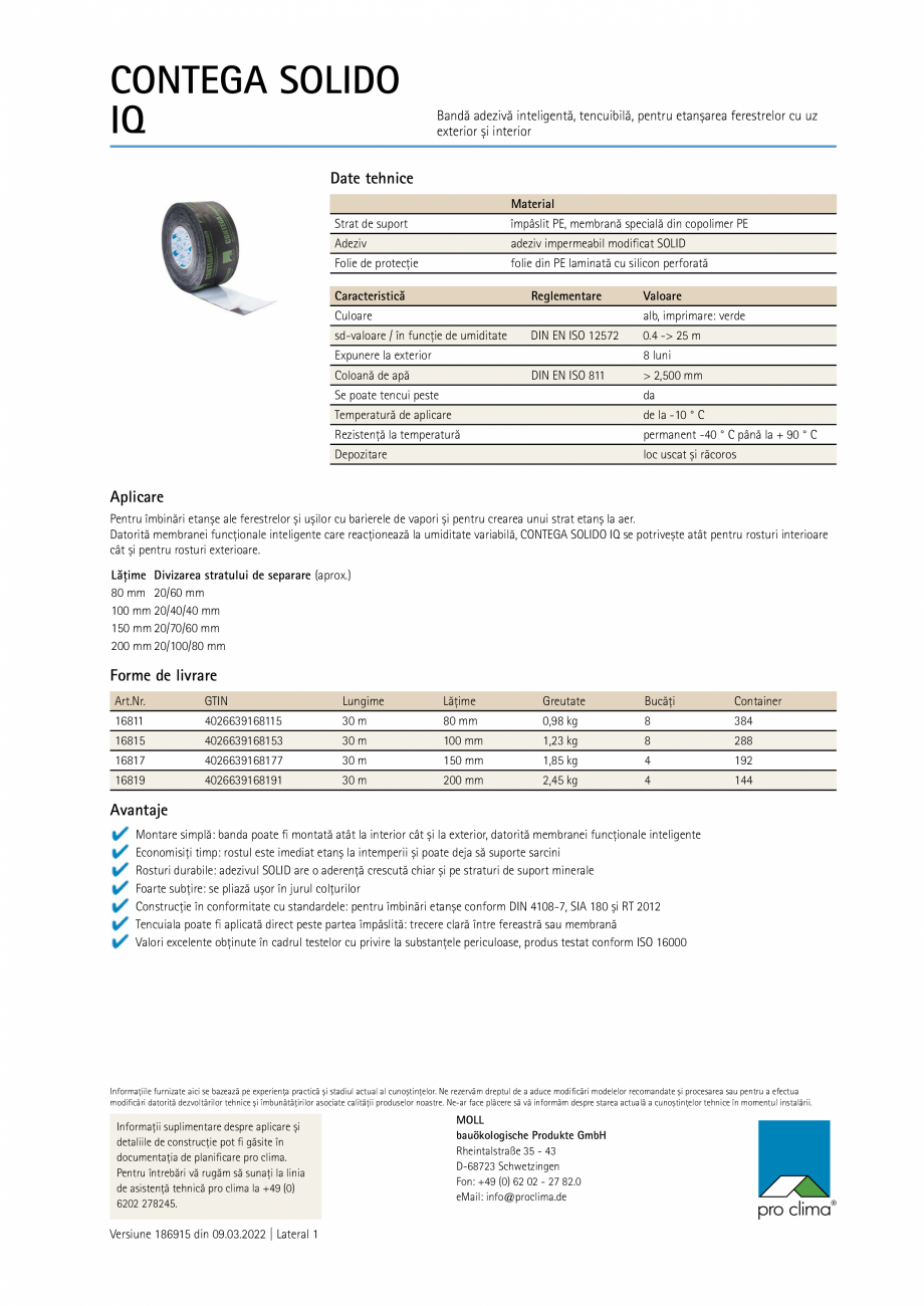 Pagina 1-Banda adeziva etansare ferestre si usi la exterior si interior Pro Clima CONTEGA SOLIDO IQ Fisa...