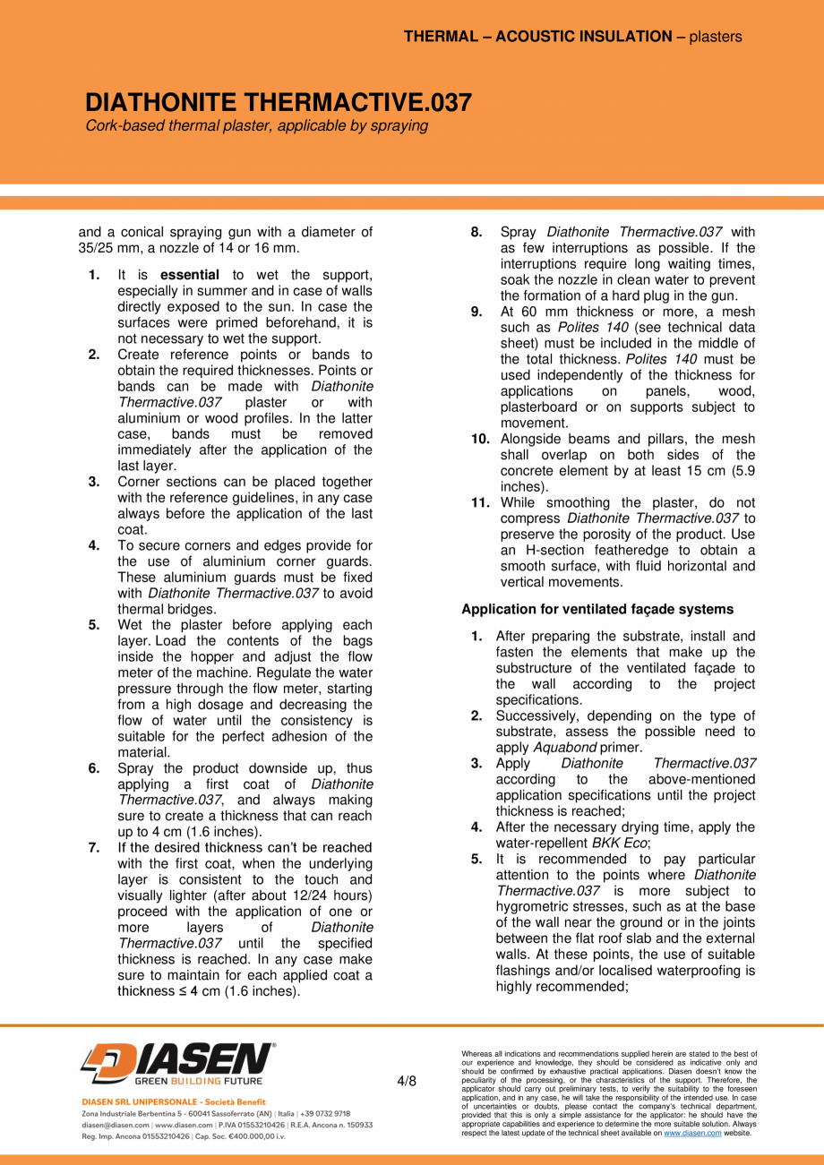 Pagina 4-Tencuiala termoizolanta naturala cu pluta NZEBSHOP Diathonite Thermactive .037  Fisa tehnica Engleza...