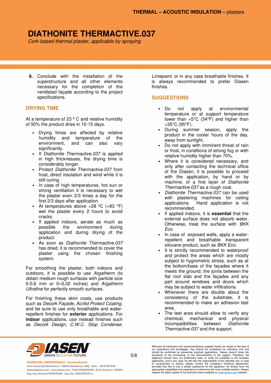 Pagina 5-Tencuiala termoizolanta naturala cu pluta NZEBSHOP Diathonite Thermactive .037  Fisa tehnica Engleza...