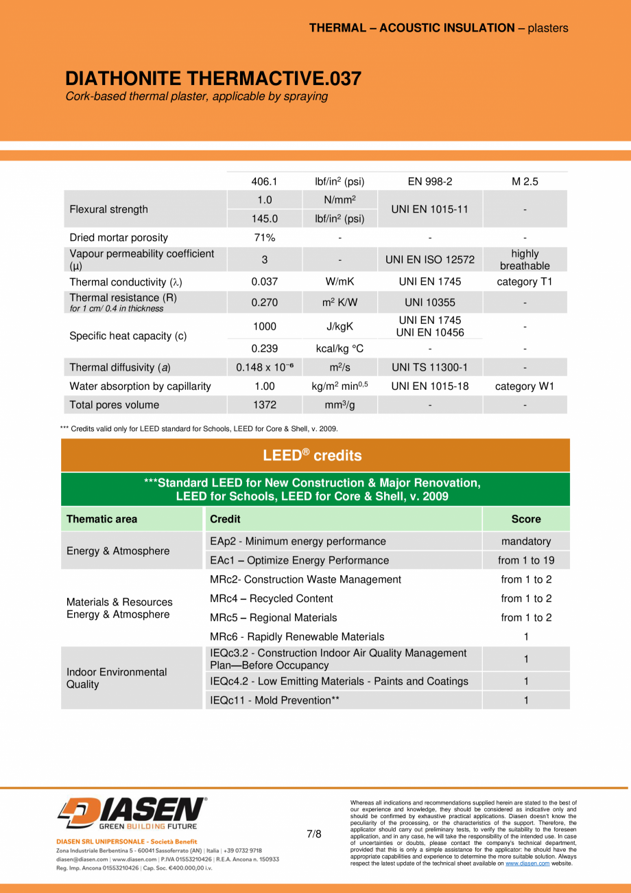 Pagina 7-Tencuiala termoizolanta naturala cu pluta NZEBSHOP Diathonite Thermactive .037  Fisa tehnica Engleza...