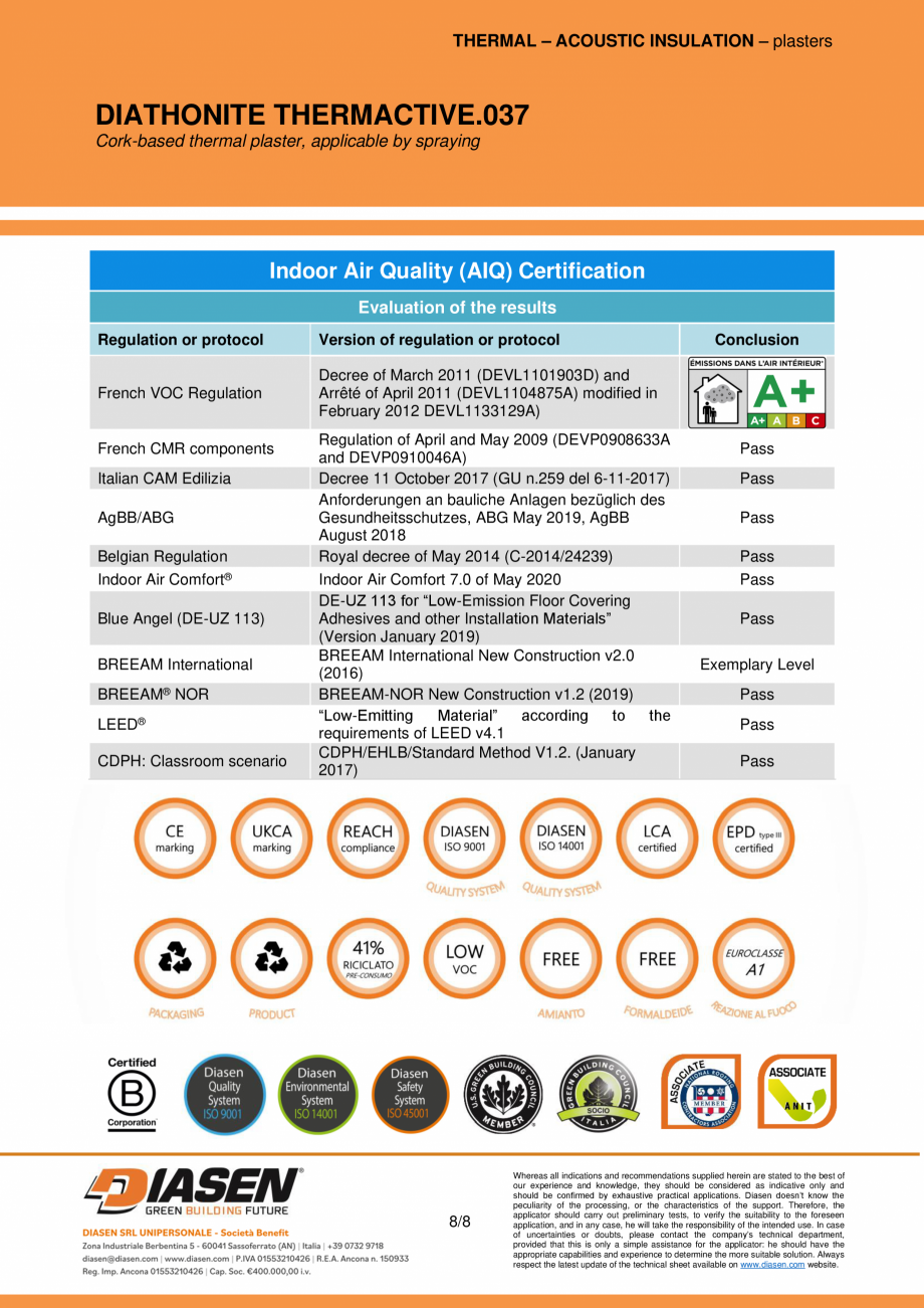 Pagina 8-Tencuiala termoizolanta naturala cu pluta NZEBSHOP Diathonite Thermactive .037  Fisa tehnica Engleza...