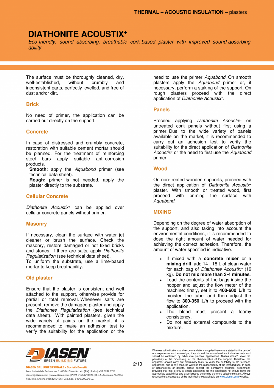 Pagina 2-Tencuiala fonoabsorbanta si acustica din pluta NZEBSHOP Acoustix Plus Fisa tehnica Engleza gh...