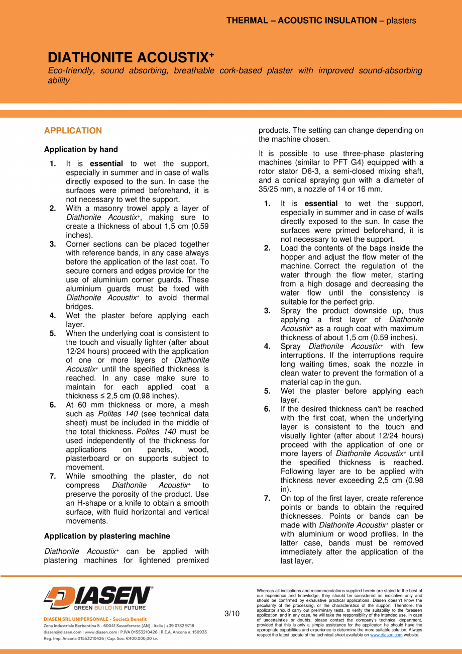 Pagina 3-Tencuiala fonoabsorbanta si acustica din pluta NZEBSHOP Acoustix Plus Fisa tehnica Engleza duct in...