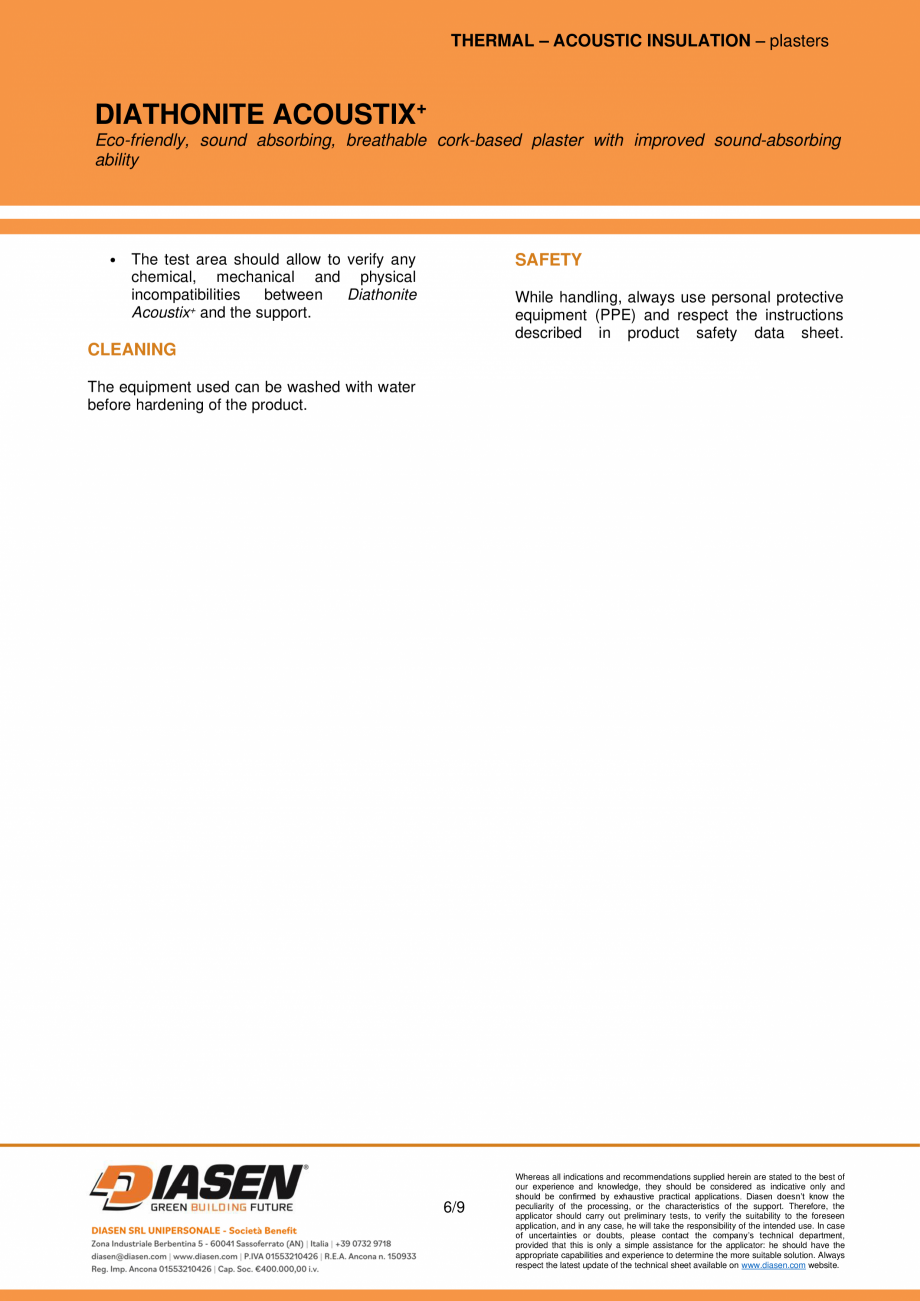 Pagina 6-Tencuiala fonoabsorbanta si acustica din pluta NZEBSHOP Acoustix Plus Fisa tehnica Engleza ns, it is...