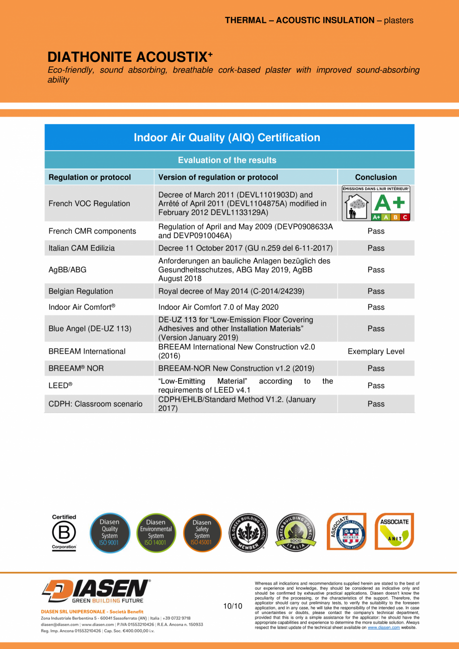 Pagina 10-Tencuiala fonoabsorbanta si acustica din pluta NZEBSHOP Acoustix Plus Fisa tehnica Engleza laster,...