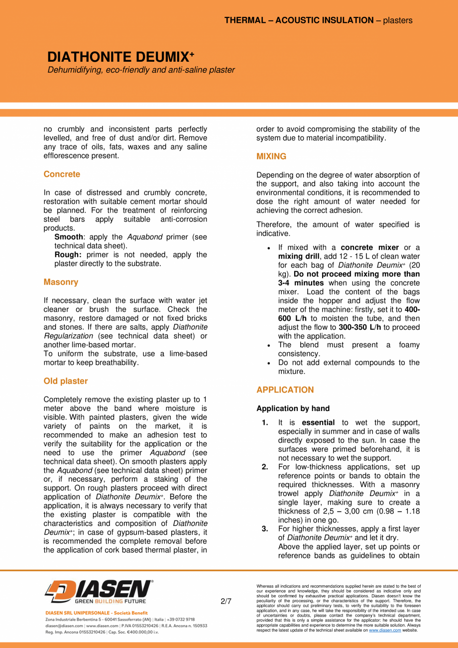 Pagina 2-Tencuiala dezumidificatoare și de asanare NZEBSHOP Deumix Fisa tehnica Engleza  produce smoke.
Low ...