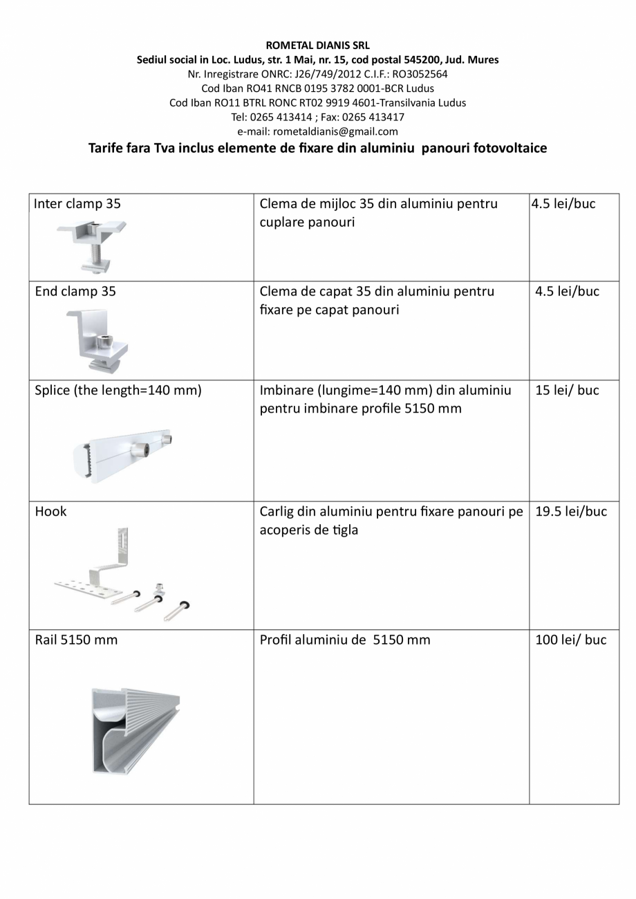 Pagina 1 - Oferta RISES structuri de prindere Rises Catalog, brosura Romana ROMETAL DIANIS SRL...