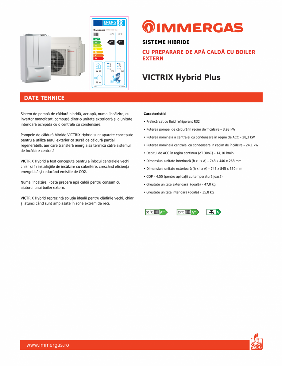 Pagina 1-Sistem de pompa de caldura hibrida, aer-apa IMMERGAS VICTRIX Hybrid Plus Fisa tehnica Romana Y

IJA
...