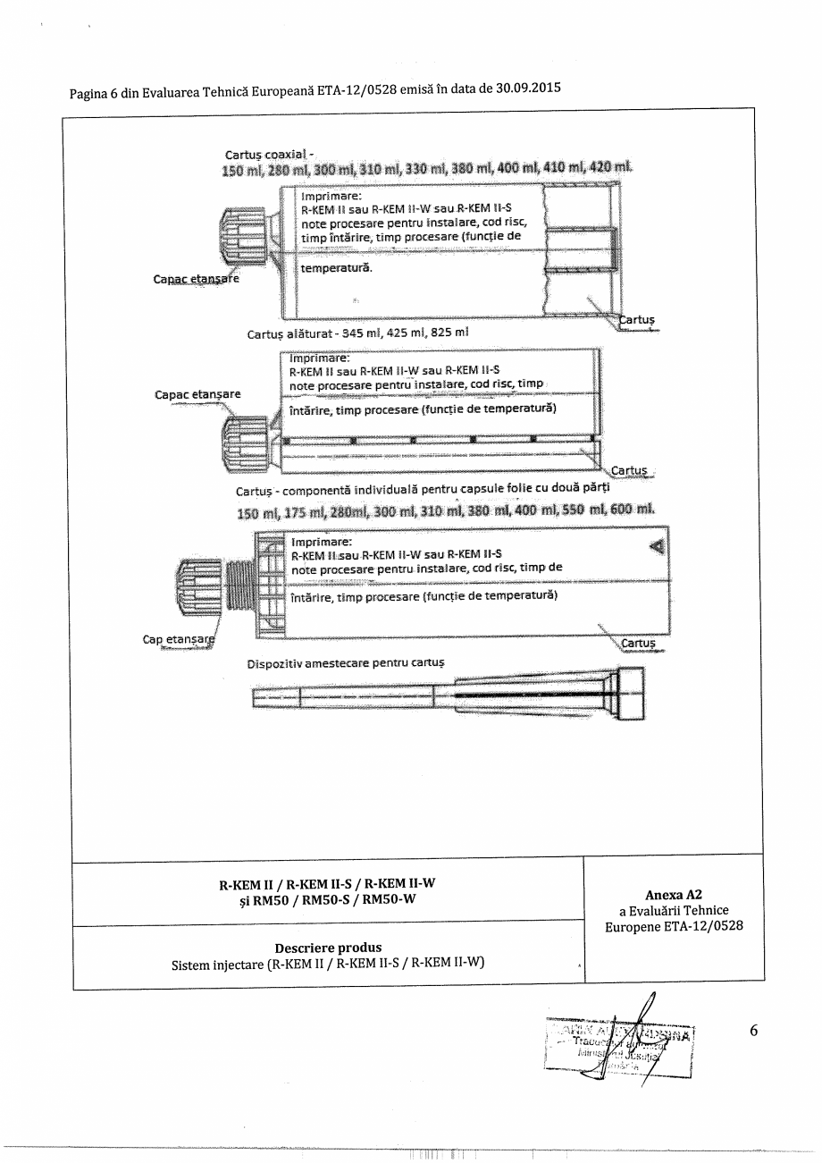 Pagina 6-Agrement - ETA 12-0528 pentru ancora chimica R-KEM II pentru ancorare in zidarie RAWLPLUG...