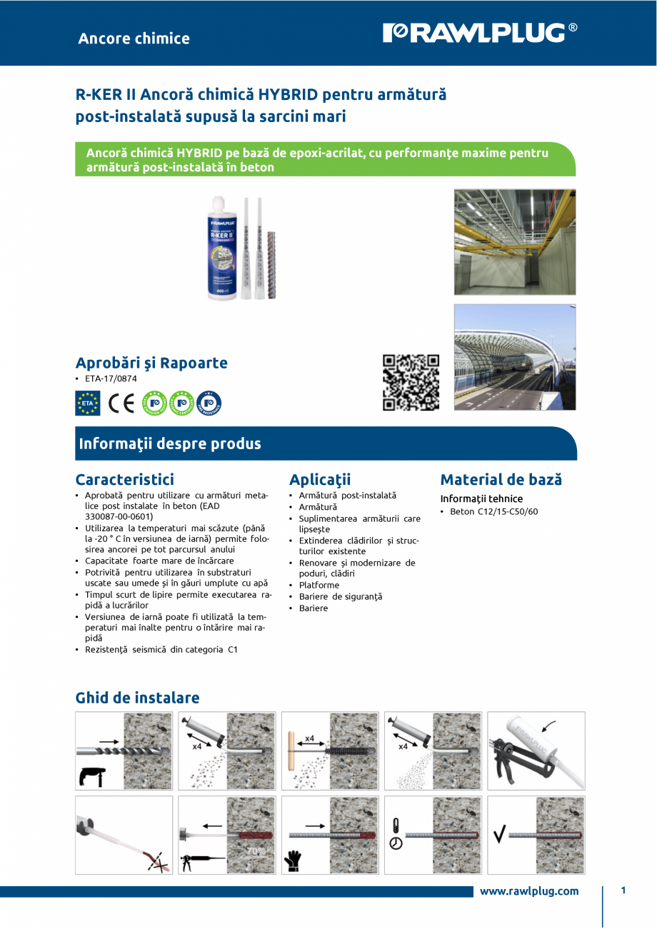 Pagina 1-Ancora chimica HYBRID R-KER-II cu imbinare cu armatura post-instalata RAWLPLUG R-KER II  HYBRID...