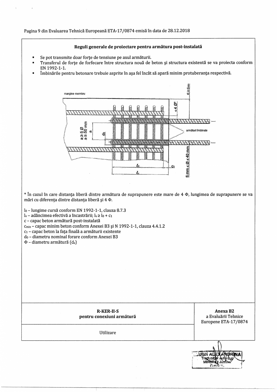 Pagina 9-Agrement ETA 17-0874 pentru ancora chimică R-KER-II cu imbinare cu armatura post-instalata RAWLPLUG...