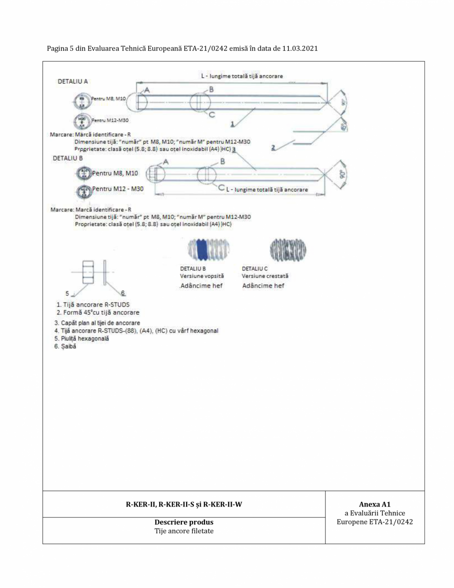 Pagina 5-Agrement ETA 21-0242 pentru ancora chimică R-KER II RAWLPLUG R-KER II  HYBRID Certificare produs...