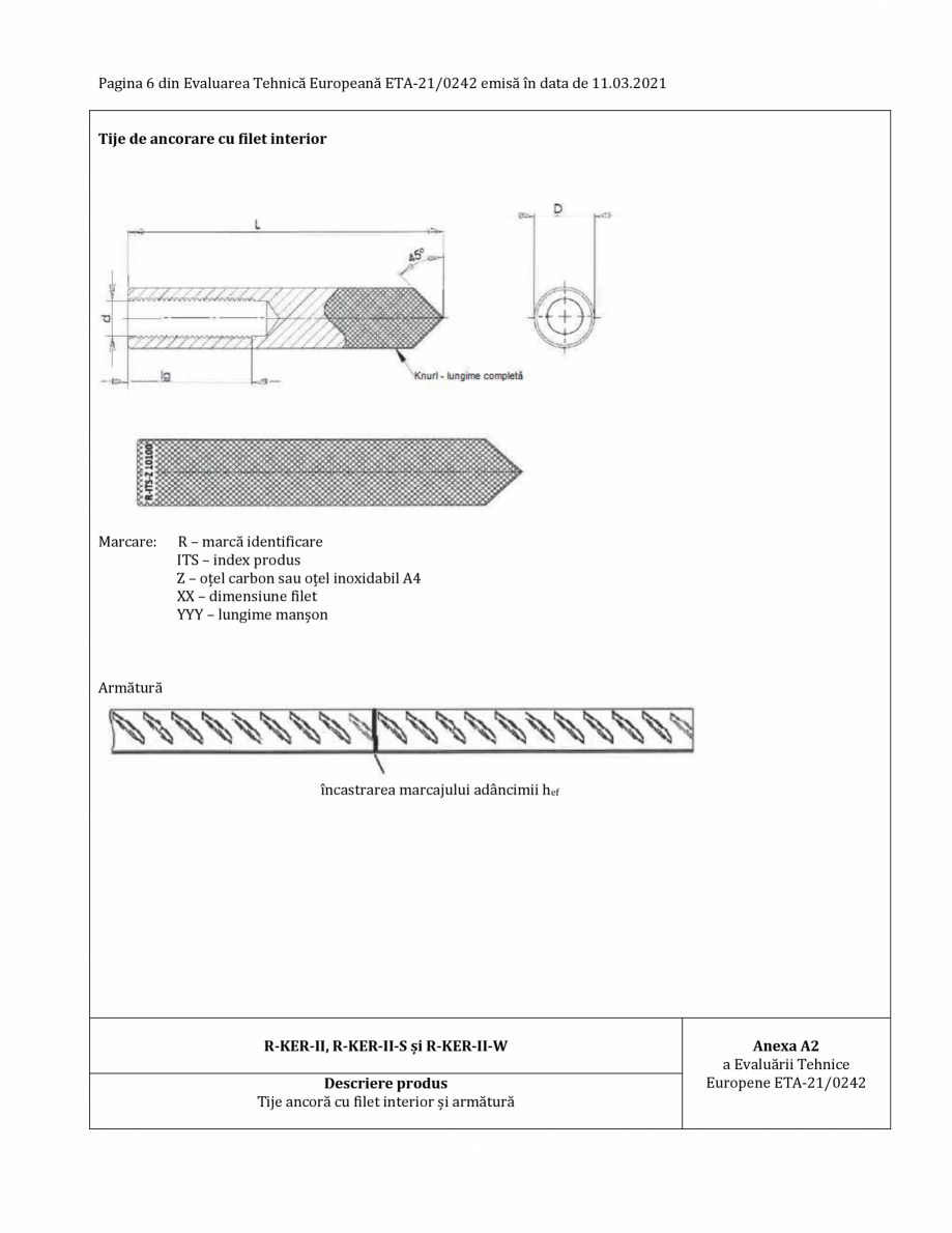 Pagina 6-Agrement ETA 21-0242 pentru ancora chimică R-KER II RAWLPLUG R-KER II  HYBRID Certificare produs...