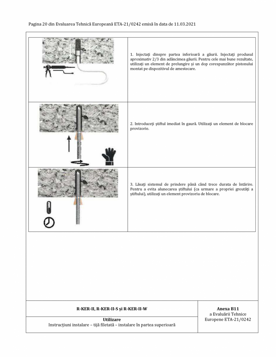 Pagina 20-Agrement ETA 21-0242 pentru ancora chimică R-KER II RAWLPLUG R-KER II  HYBRID Certificare produs...