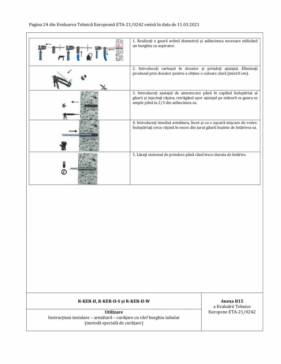 Pagina 24-Agrement ETA 21-0242 pentru ancora chimică R-KER II RAWLPLUG R-KER II  HYBRID Certificare produs...