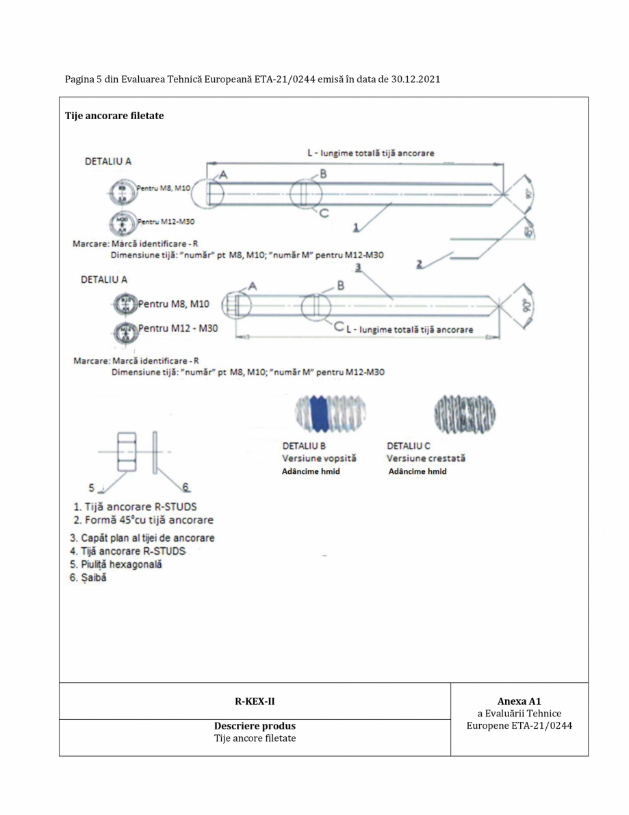 Pagina 5-Agrement ETA 13-0244 pentru ancora chimică R-KEX II RAWLPLUG Certificare produs Romana a sa

3.1
...