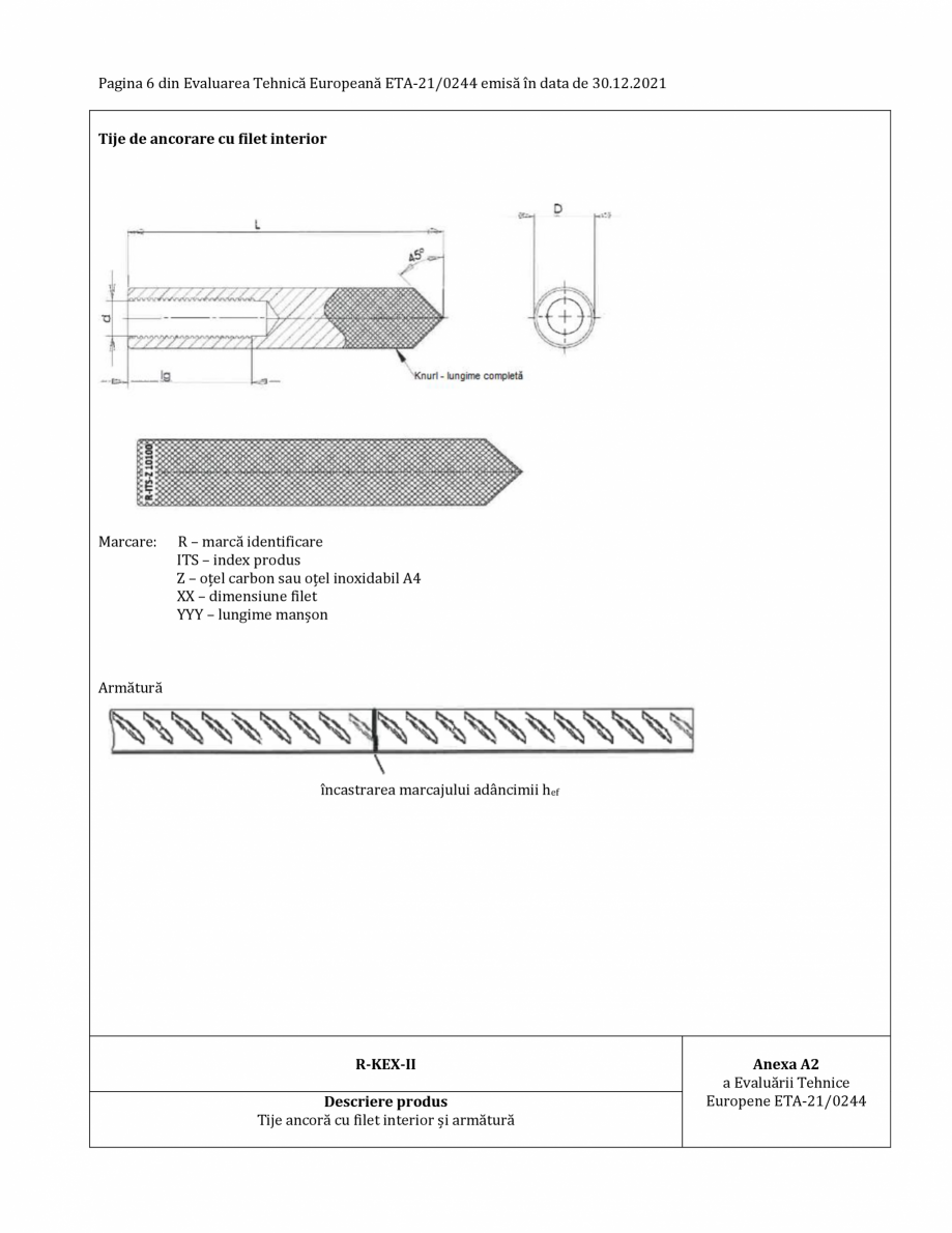 Pagina 6-Agrement ETA 13-0244 pentru ancora chimică R-KEX II RAWLPLUG Certificare produs Romana i...