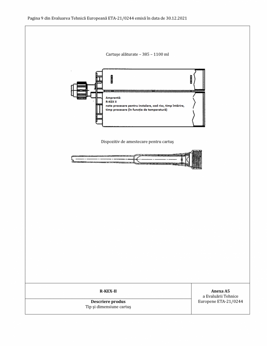Pagina 9-Agrement ETA 13-0244 pentru ancora chimică R-KEX II RAWLPLUG Certificare produs Romana ...