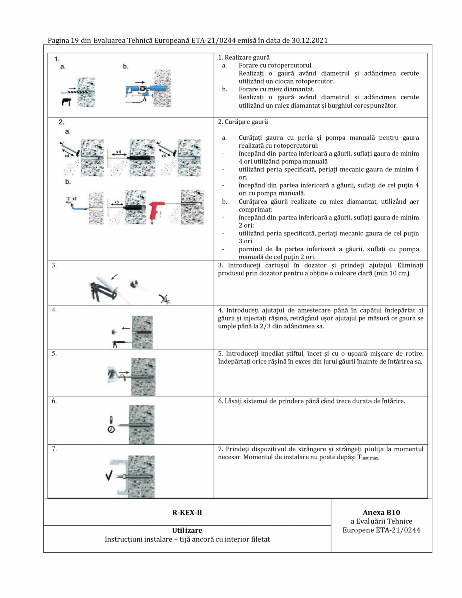 Pagina 19-Agrement ETA 13-0244 pentru ancora chimică R-KEX II RAWLPLUG Certificare produs Romana MULTI
...