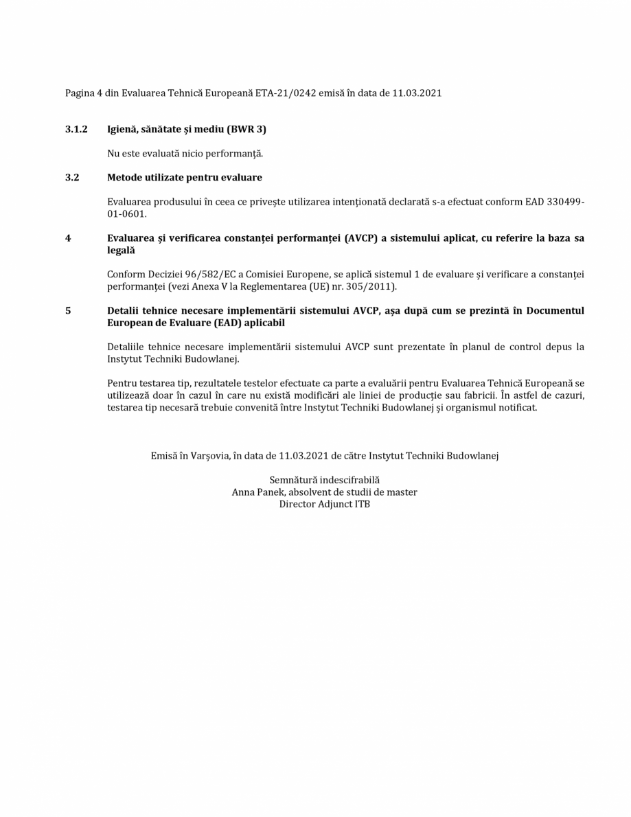 Pagina 4-Agrement ETA 21-0242 pentru ancora chimica RAWLPLUG R-CFS+KERII Certificare produs Romana  mișcare ...