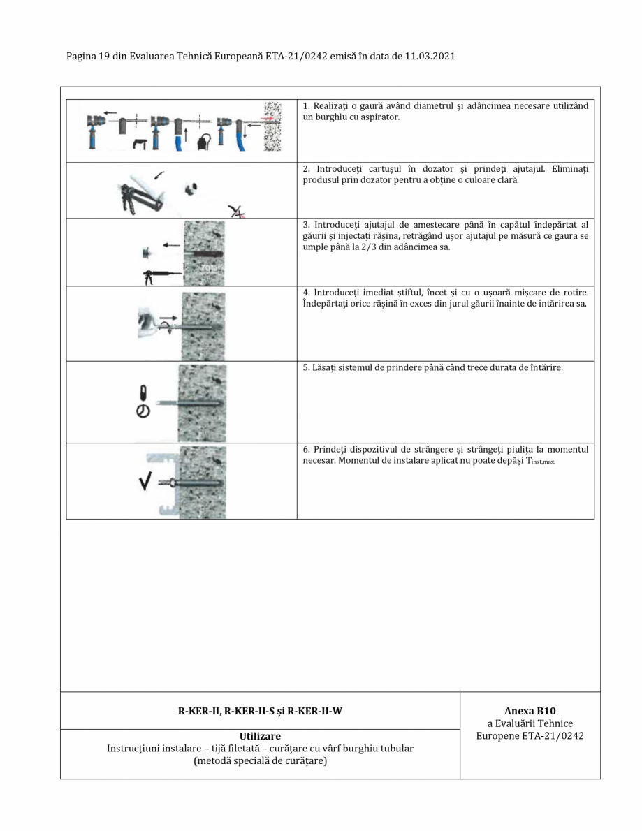 Pagina 19-Agrement ETA 21-0242 pentru ancora chimica RAWLPLUG R-CFS+KERII Certificare produs Romana agina 14...