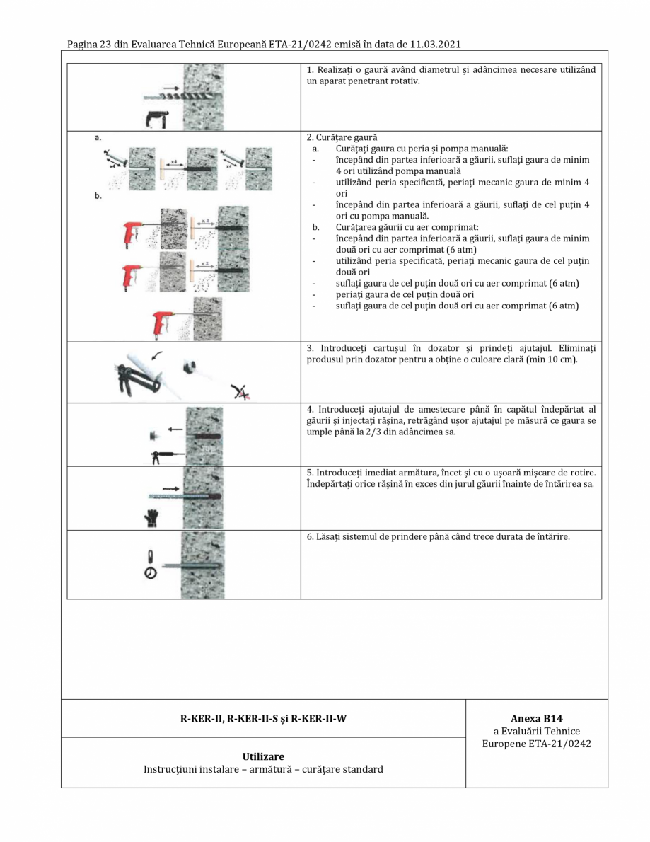 Pagina 23-Agrement ETA 21-0242 pentru ancora chimica RAWLPLUG R-CFS+KERII Certificare produs Romana ferioară ...