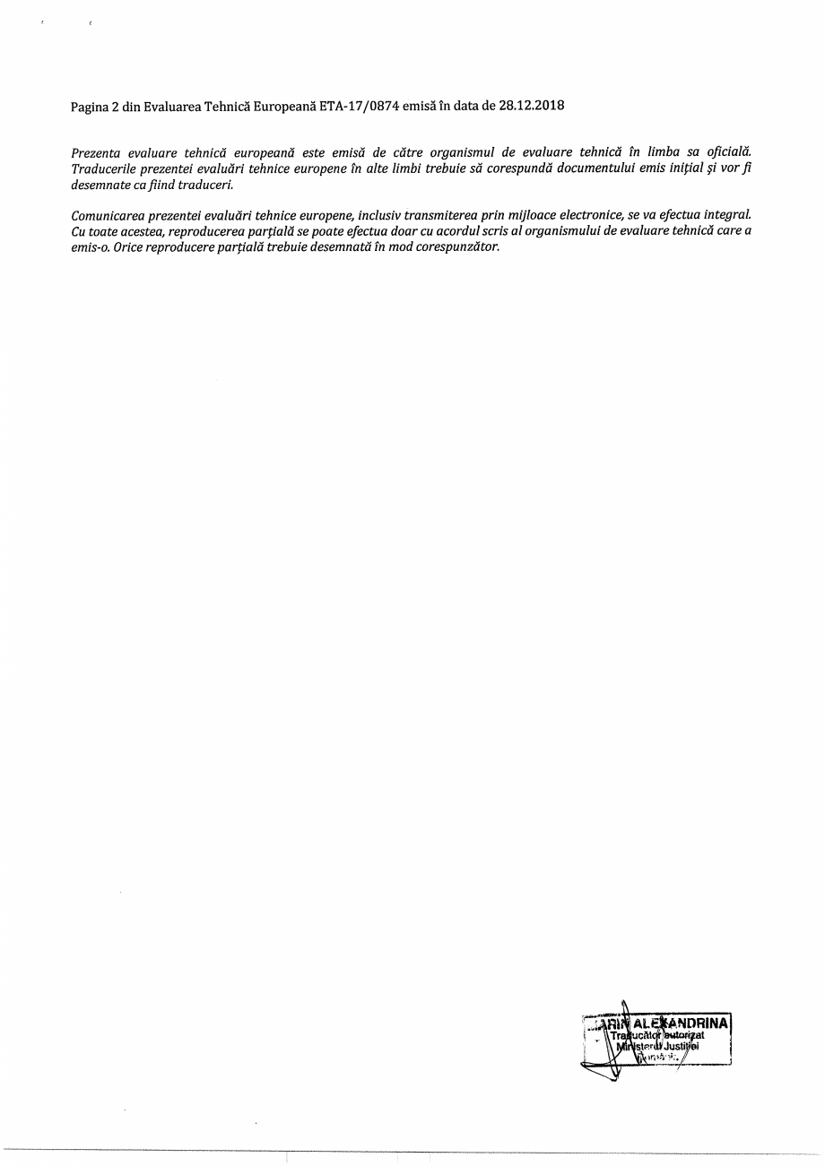 Pagina 2-Agrement ETA 17-0874 pentru ancora chimica R-KER-II cu imbinare cu armatura post-instalata RAWLPLUG ...