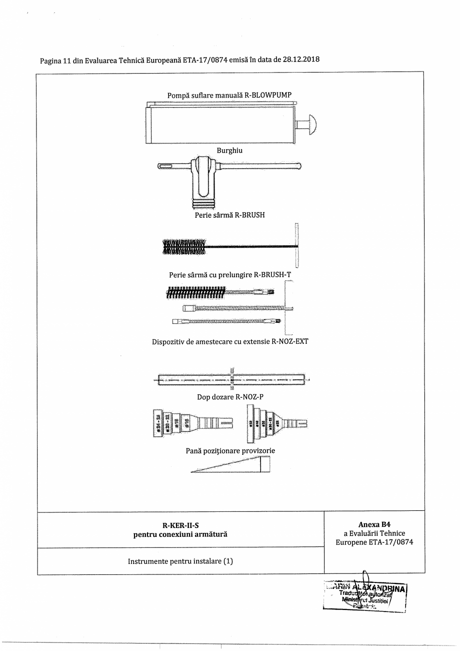 Pagina 11-Agrement ETA 17-0874 pentru ancora chimica R-KER-II cu imbinare cu armatura post-instalata RAWLPLUG ...