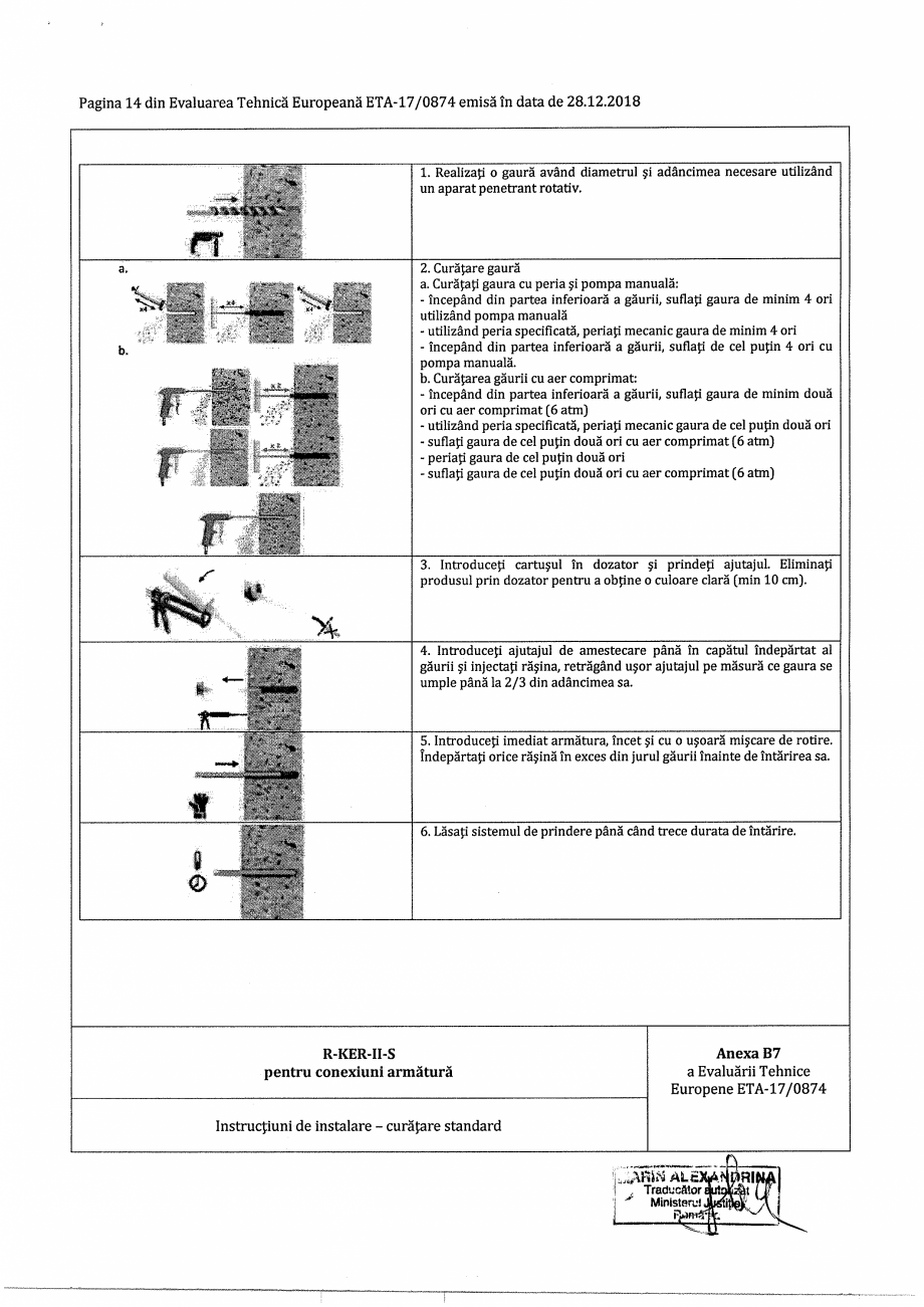 Pagina 14-Agrement ETA 17-0874 pentru ancora chimica R-KER-II cu imbinare cu armatura post-instalata RAWLPLUG ...
