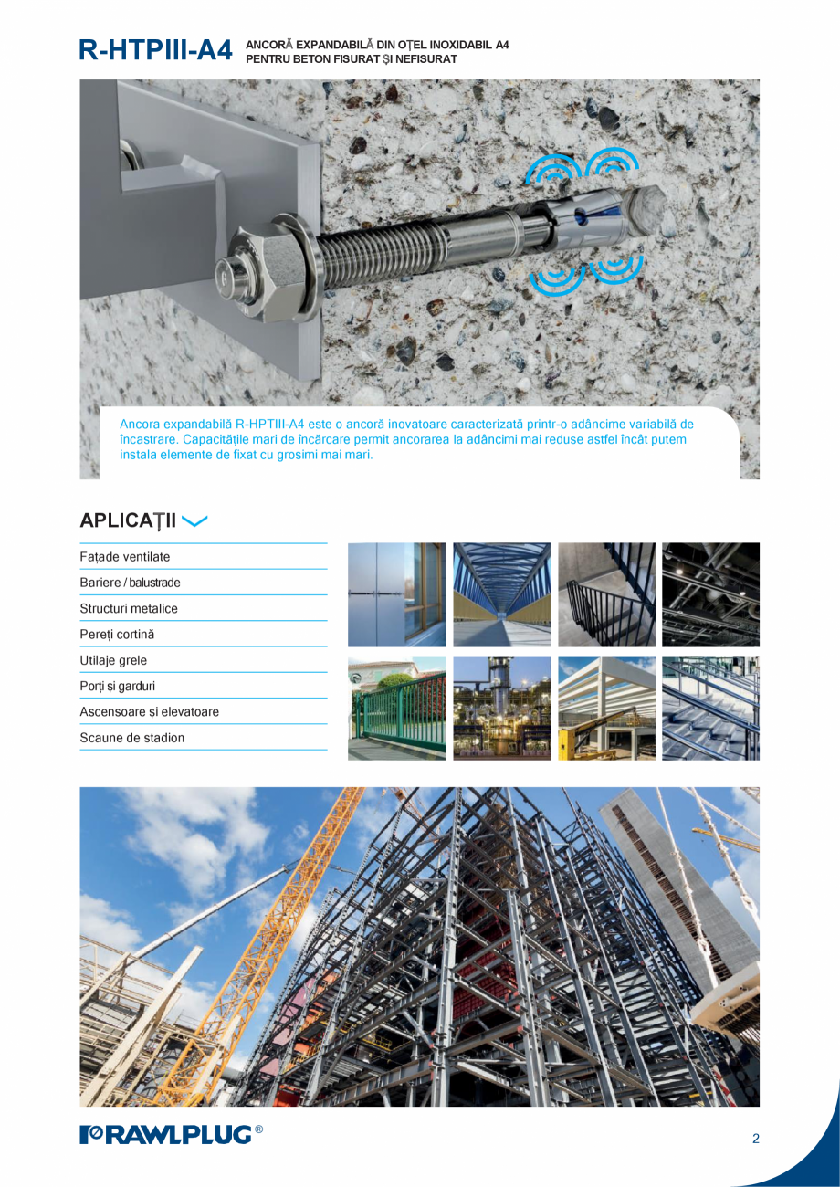 Pagina 2-Ancora expandabila din otel inoxidabil A4 pentru beton fisurat si nefisurat RAWLPLUG R-HPTIII-A4...