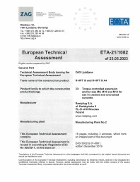 Certificat ETA 21-1082 pentru ancora expandabila