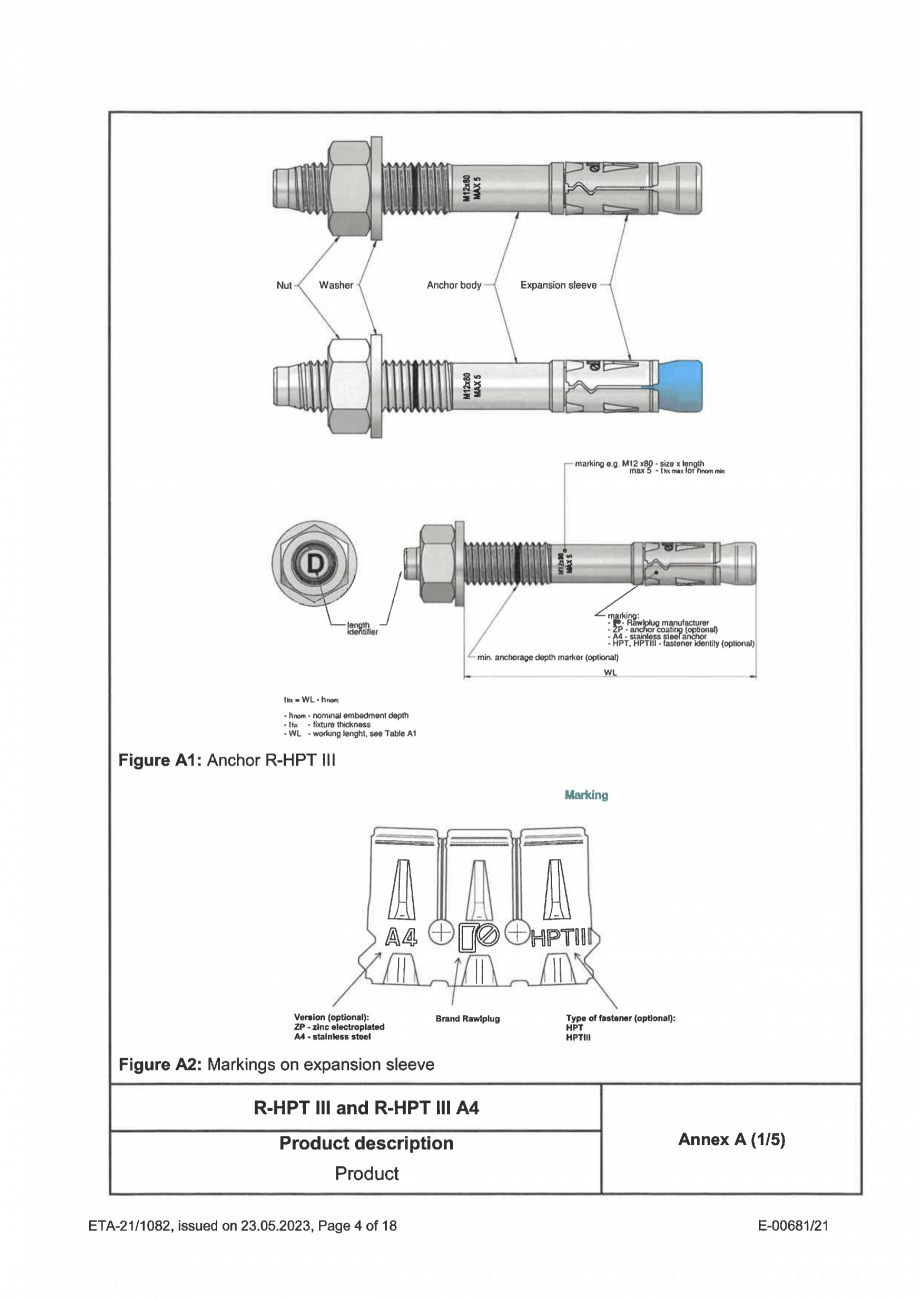 Pagina 4-Certificat ETA 21-1082 pentru ancora expandabila RAWLPLUG R-HPTIII-A4 Certificare produs Engleza 