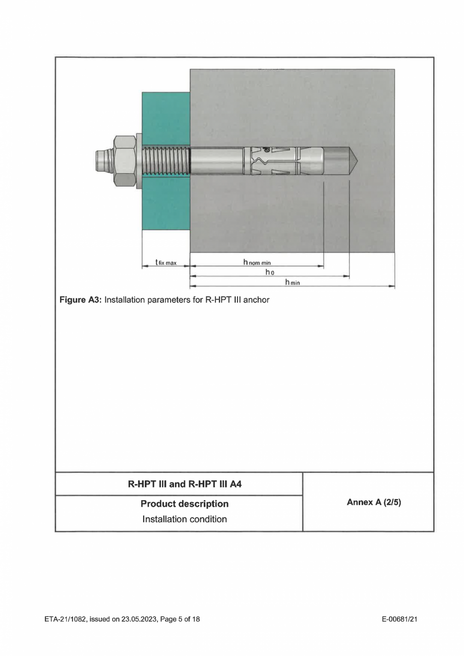 Pagina 5-Certificat ETA 21-1082 pentru ancora expandabila RAWLPLUG R-HPTIII-A4 Certificare produs Engleza 