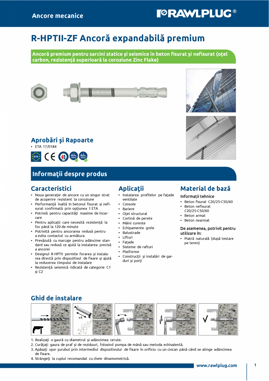 Pagina 1-Ancora expandabila premium pentru sarcini statice si seismice in beton fisurat si nefisurat RAWLPLUG...