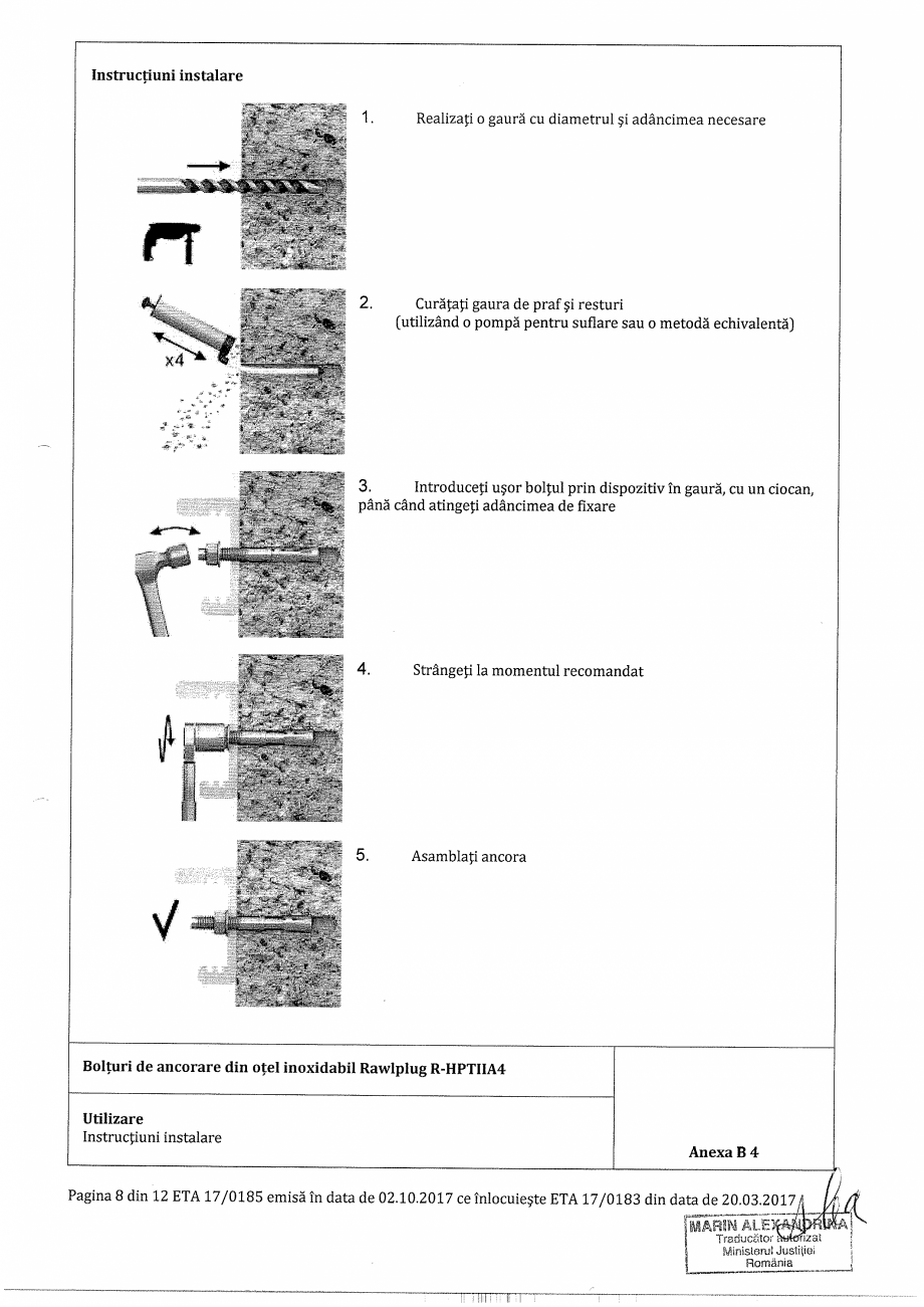 Pagina 8-Certificat ETA 17-0185 pentru ancora expandabila RAWLPLUG R-HPTII-A4 Certificare produs Romana 
