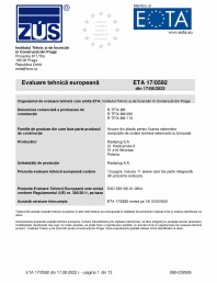 Agrement - ETA 17-0592 pentru diblu premium cu cui metalic