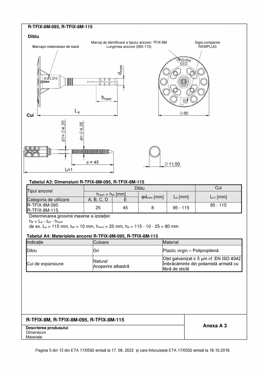 Pagina 5-Agrement - ETA 17-0592 pentru diblu premium cu cui metalic RAWLPLUG R-TFIX-8M Certificare produs...