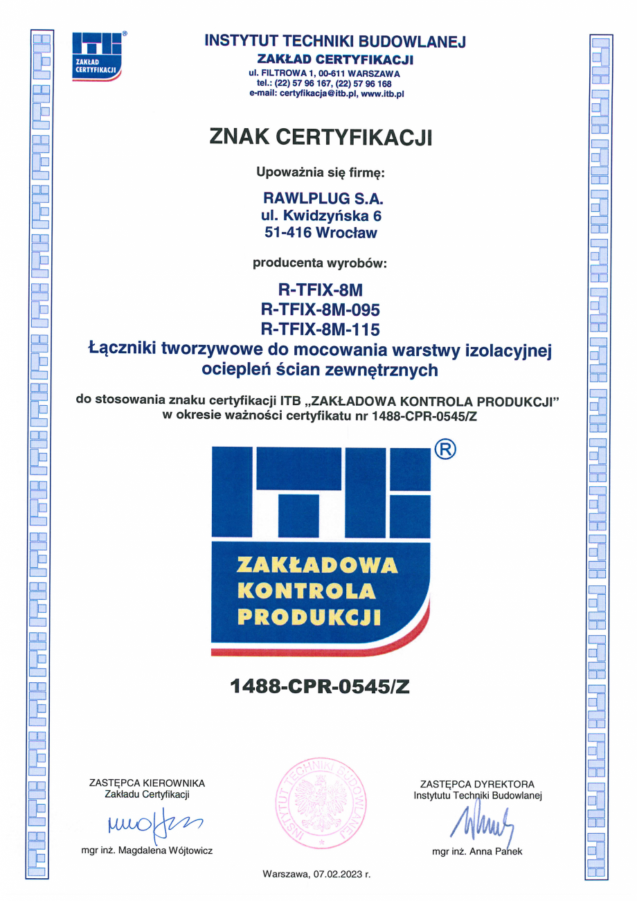 Pagina 2-Certificat de constanta a performantei pentru diblu premium cu cui metalic RAWLPLUG R-TFIX-8M...