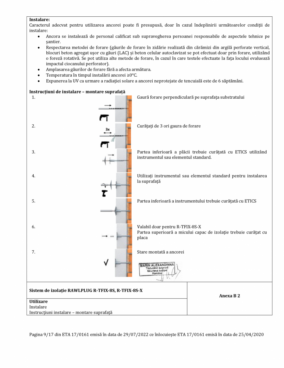 Pagina 9-Agrement ETA 17-0161 pentru diblu premium cu cui metalic RAWLPLUG R-TFIX-8SX, R-TFIX-8S Certificare ...