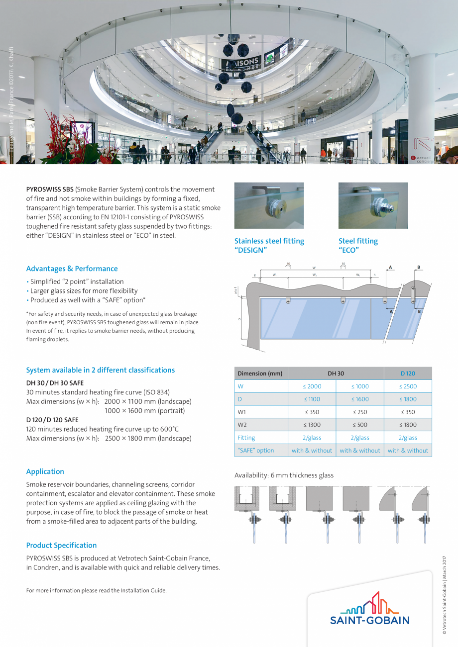 Pagina 2-Ecrane de fum din sticla VETROTECH PYROSWISS® SBS Catalog, brosura Engleza d glass will remain...